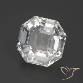 Quartz Blanc clair naturelle Octogone / coupe Émeraude, 11.12 ct, VVS-VS