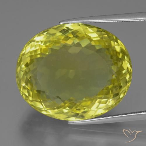 30.47ct Naturel Jaune moyen Quartz, ovale, VVS