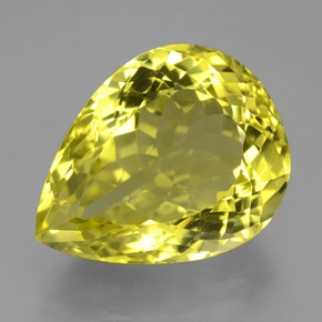 Quartz Citron naturelle En forme de poire, 23.77 ct, VVS