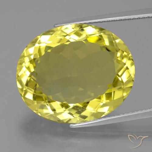 24.07ct Naturel Jaune moyen Quartz, ovale, VVS