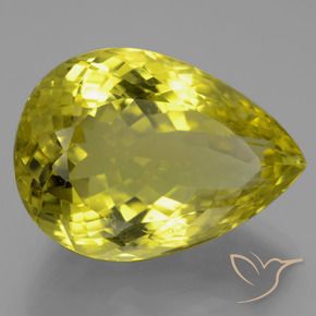 Quartz Jaune moyen naturelle En forme de poire, 40.47 ct, VVS