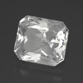 Quartz blanc naturelle taille émeraude, 5,25 ct, VS
