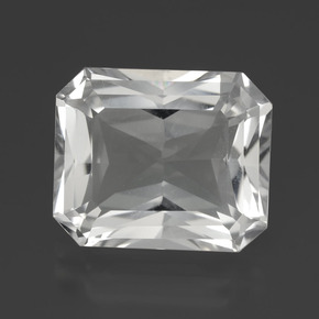 Quartz blanc naturelle taille émeraude, 10,38 ct, VVS