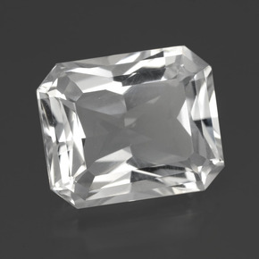 Quartz blanc naturelle taille émeraude, 10,38 ct, VVS