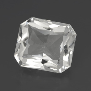Quartz Blanc naturelle Taille émeraude, 8.34 ct, VVS-VS