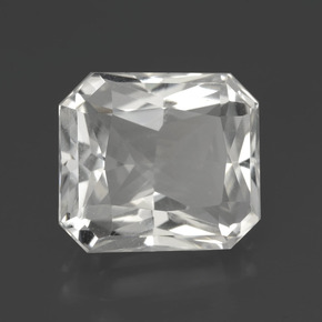 Quartz Blanc naturelle Taille émeraude, 8.34 ct, VVS-VS