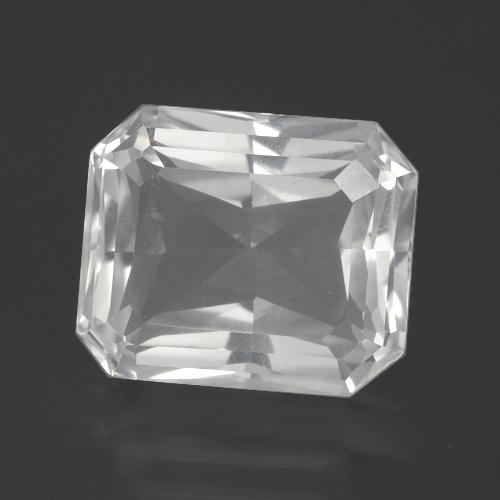 Quartz blanc naturelle taille émeraude, 7,54 ct, VS
