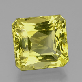 Quartz jaune naturelle taille émeraude, 20,22 ct, VVS