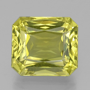 Quartz jaune naturelle taille émeraude, 21,23 ct, VVS