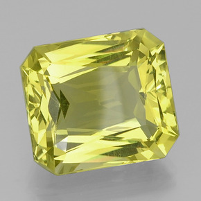 Quartz jaune naturelle taille émeraude, 21,23 ct, VVS