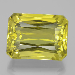Quartz jaune naturelle taille émeraude, 27,44 ct, VVS-VS