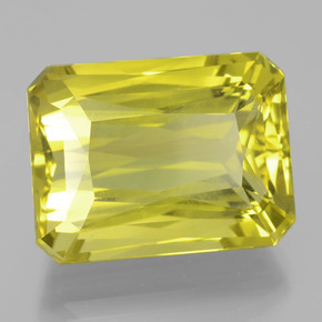 Quartz jaune naturelle taille émeraude, 27,44 ct, VVS-VS