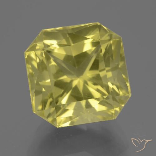 10.50ct Naturel Jaune moyen Quartz, Taille émeraude, VS