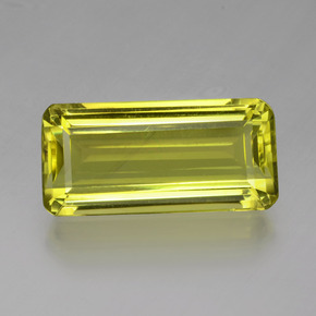 Quartz Citron naturelle Taille émeraude, 27.39 ct, VVS-VS