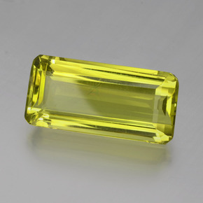 Quartz Citron naturelle Taille émeraude, 27.39 ct, VVS-VS