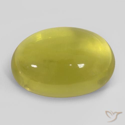 Quartz Bourdon jaune naturelle ovale, 42.25 ct, Transparent