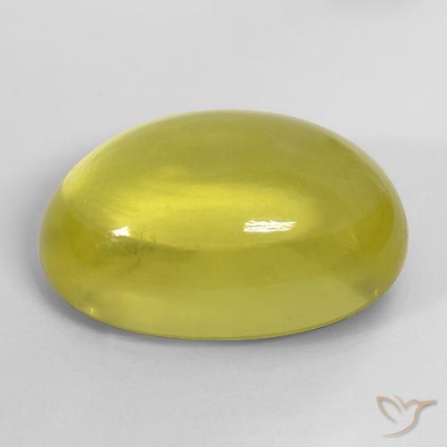 Quartz Bourdon jaune naturelle ovale, 42.25 ct, Transparent