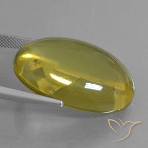 Quartz Bourdon jaune naturelle ovale, 46.61 ct, Transparent