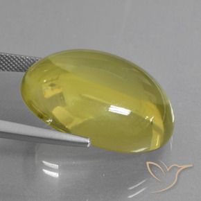 Quartz Bourdon jaune naturelle ovale, 44.59 ct, Transparent