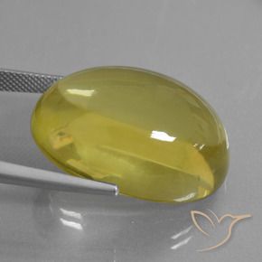 Quartz Bourdon jaune naturelle ovale, 51.71 ct, Transparent