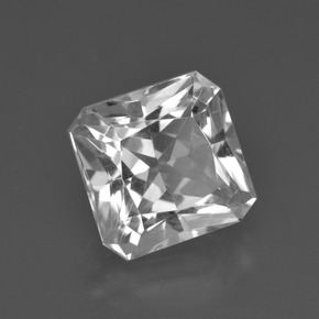 Quartz blanc naturelle taille émeraude, 4,73 ct, VVS-VS