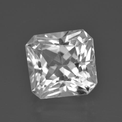 Quartz blanc naturelle taille émeraude, 5,67 ct, VS