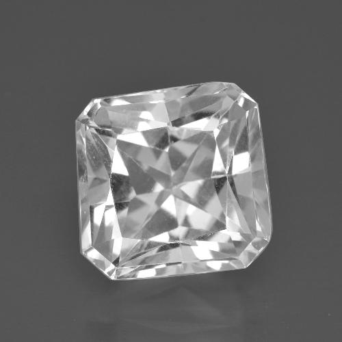 Quartz blanc naturelle taille émeraude, 6,22 ct, VVS-VS
