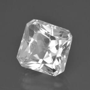 Quartz blanc naturelle taille émeraude, 6,22 ct, VVS-VS