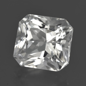 Quartz blanc naturelle taille émeraude, 6,73 ct, VVS