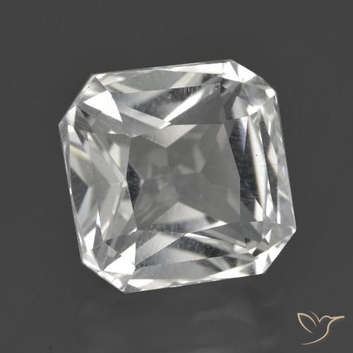 8.44ct Naturel Blanc clair Quartz, Taille émeraude, VVS-VS