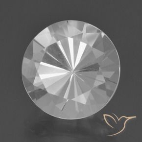 Quartz Blanc naturelle Coupe roude, 6.95 ct, VVS