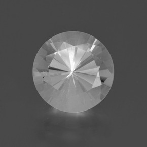 Quartz blanc naturelle coupe roude, 3,06 ct, VVS-VS