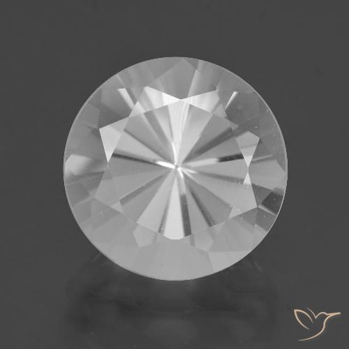 Quartz blanc naturelle coupe roude, 6,33 ct, VVS