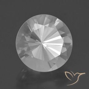 Quartz blanc naturelle coupe roude, 6,33 ct, VVS