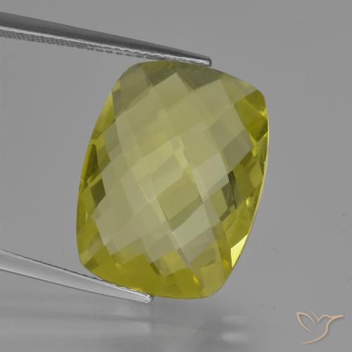 14.01ct Naturel Jaune clair Quartz, Coussin, VVS