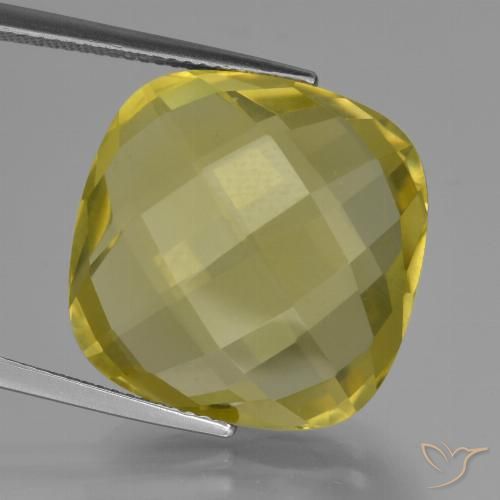 Quartz Jaune ananas naturelle Coussin, 25.83 ct, VVS