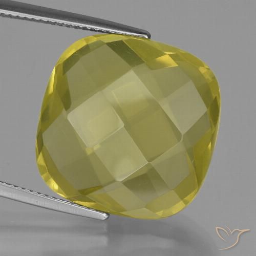 26.94ct Naturel Jaune moyen-léger Quartz, Coussin, VVS