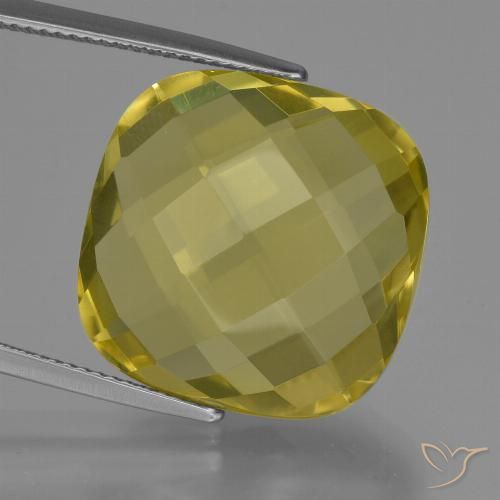Quartz Jaune clair naturelle Coussin, 27.30 ct, VVS