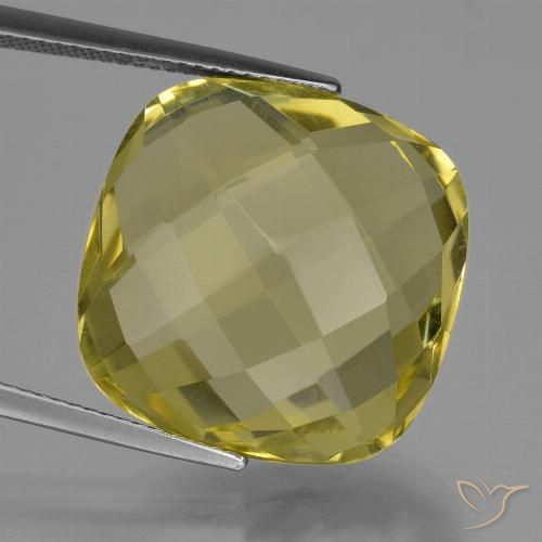 25.97ct Naturel Jaune ananas Quartz, Coussin, VVS