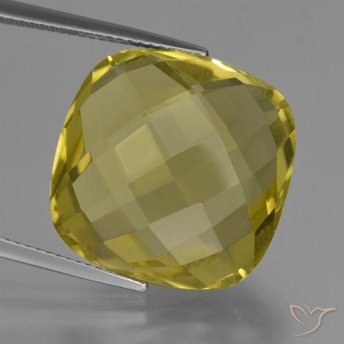Quartz Jaune moyen-léger naturelle Coussin, 26.11 ct, VVS-VS