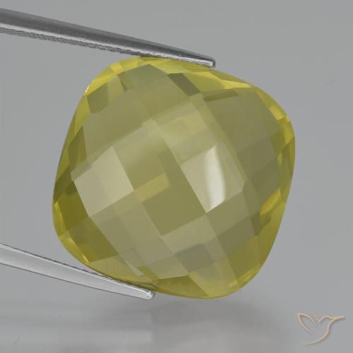 Quartz Jaune clair naturelle Coussin, 27.69 ct, VVS-VS