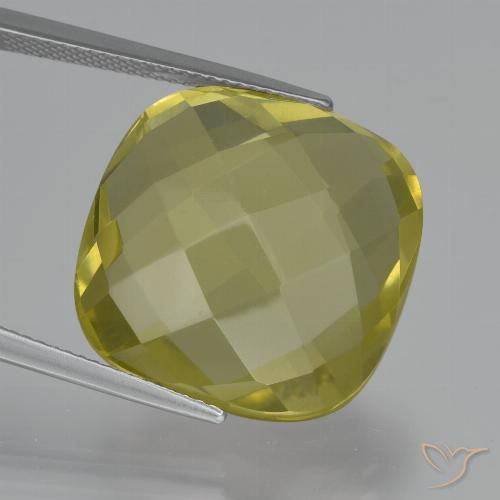 Quartz Jaune clair naturelle Coussin, 27.26 ct, VVS-VS