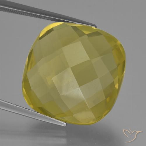 Quartz Jaune ananas naturelle Coussin, 26.50 ct, VS