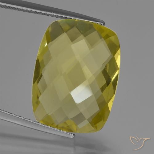 15.21ct Naturel Jaune ananas Quartz, Coussin, VVS