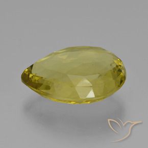 Quartz Jaune ananas naturelle En forme de poire, 30.31 ct, VVS