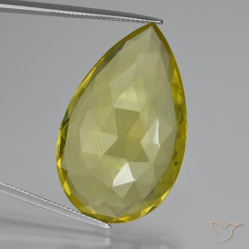 47.98ct Naturel Jaune ananas Quartz, En forme de poire, VVS