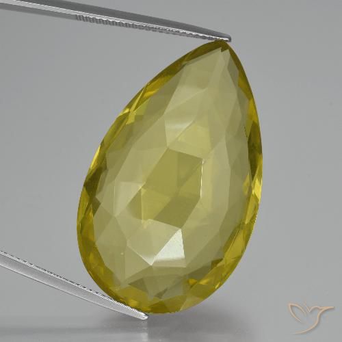 55.06ct Naturel Jaune clair Quartz, En forme de poire, VVS-VS