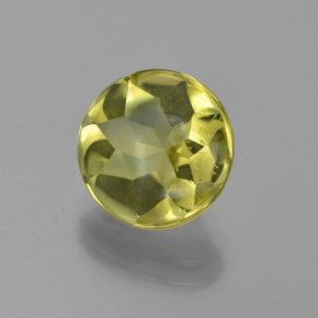 Quartz jaune naturelle coupe roude, 3,95 ct, transparent