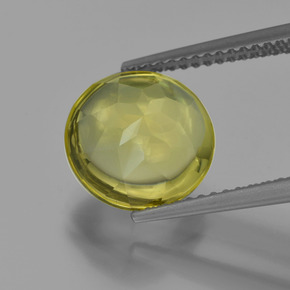 Quartz jaune naturelle coupe roude, 3,95 ct, transparent