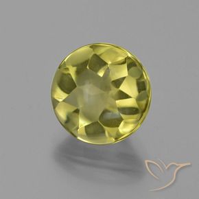 Quartz Jaune verdâtre clair naturelle Coupe roude, 3.87 ct, Transparent